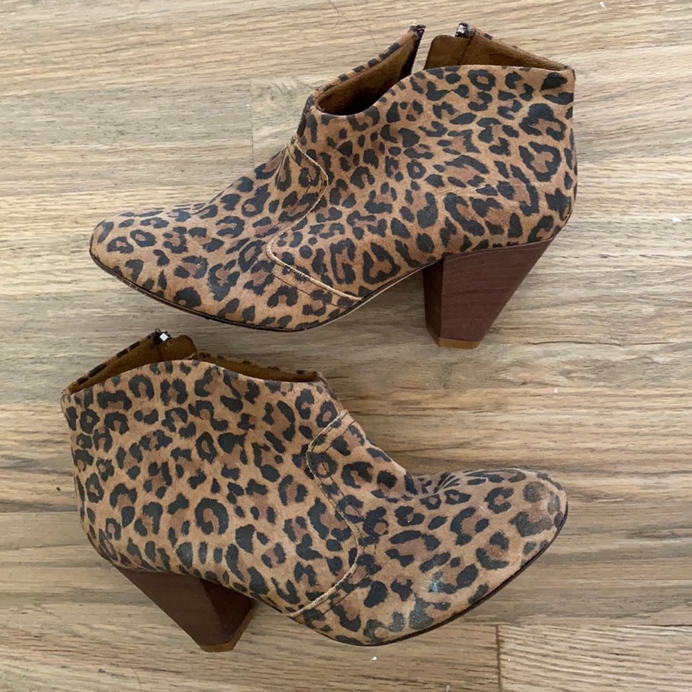STEVEN suede leopard booties 6
